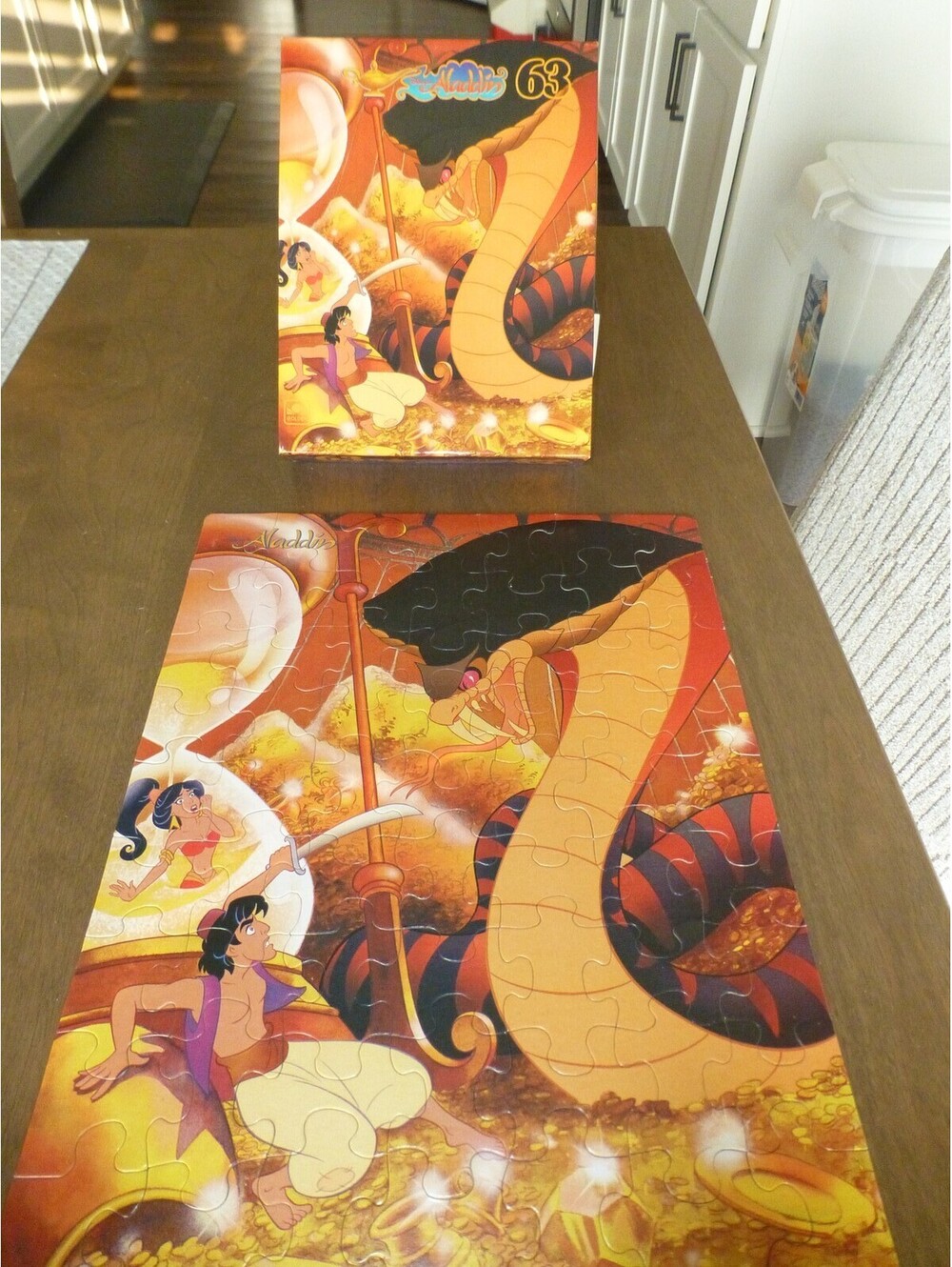 Disney Aladdin Golden 63 Piece Jigsaw Puzzle Ages 5-10 Western Publishing USA F1